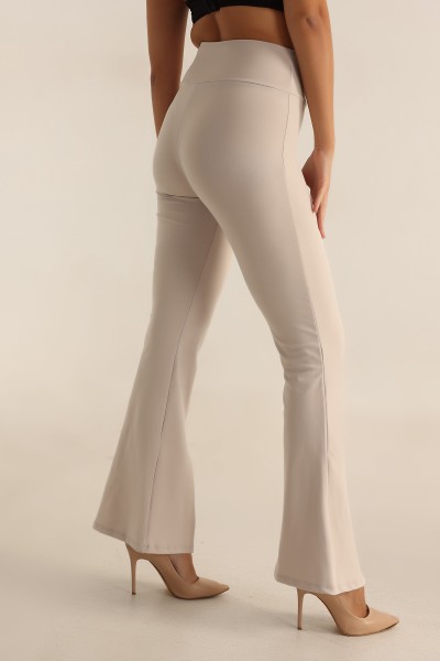 Taş İspanyol Paça YIrtmaçlı Bayan Pantalon 198833