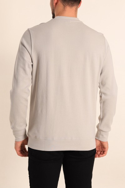 Taş Kabartma Yazılı Bisiklet Yaka Erkek Sweatshirt 204810