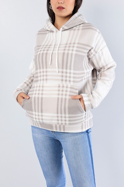Taş Kapüşonlu Bayan Polar Sweat 78723