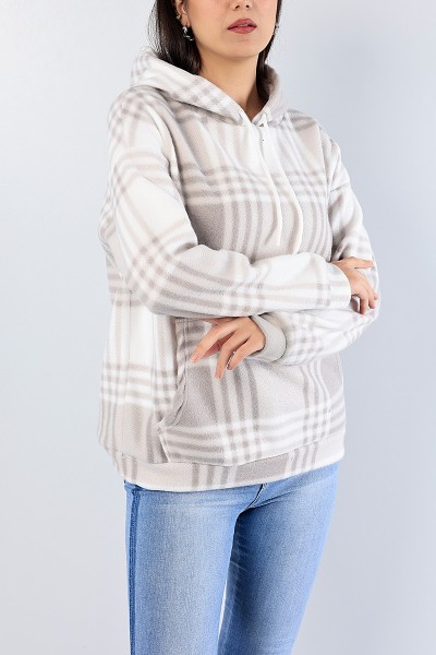 Taş Kapüşonlu Bayan Polar Sweat 78723