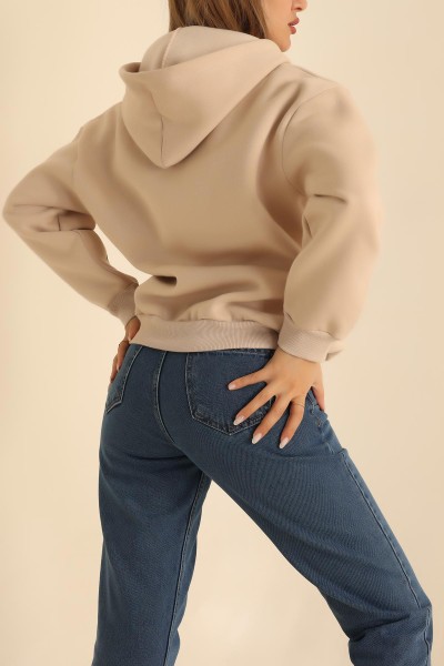 Taş Kapüşonlu Şardonlu Bayan Sweat 217690