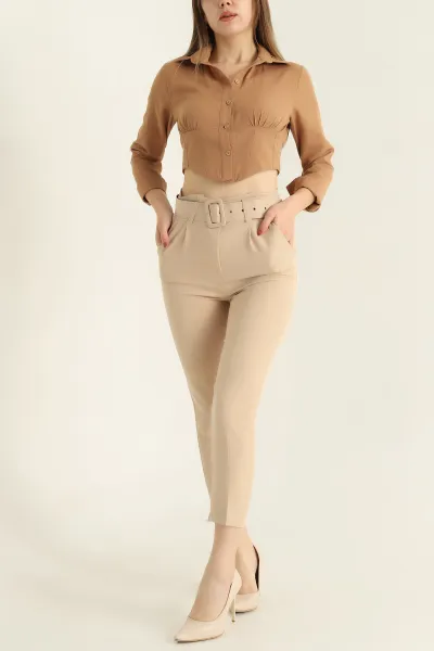 Taş Kemerli Dabıl Bayan Pantolon 322179