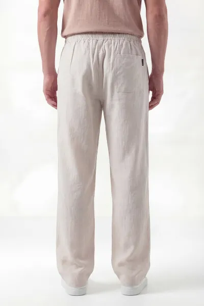 Taş Keten Baggy Belden Bağlamalı Erkek Pantolon 442757