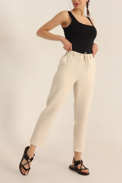 Taş Keten Jogger Bayan Pantolon 187695