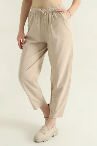 Taş Keten Şalvar Tasarım Pantolon 354448