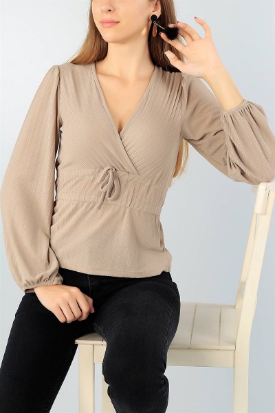 Taş Lastikli Likralı Bluz 43749