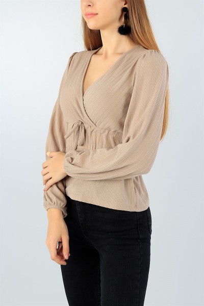Taş Lastikli Likralı Bluz 43749