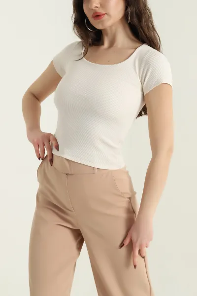 Taş Likralı Fitilli Kadın Bluz 432192