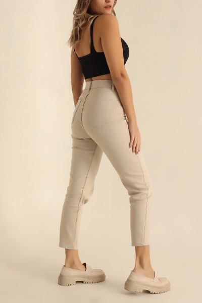 Taş Likralı Mom Bayan Kot Pantolon 222986