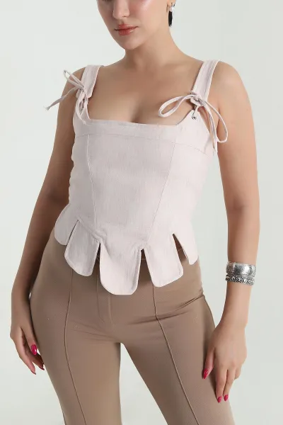 Taş Marsilya Keten Kadın Bluz 474376