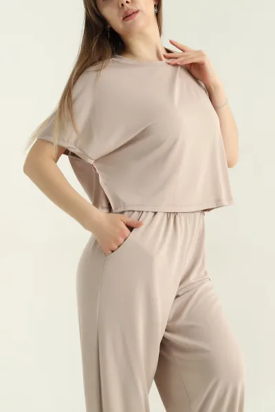 tas-modal-likrali-salvar-tisort-kadin-ikili-takim-357391