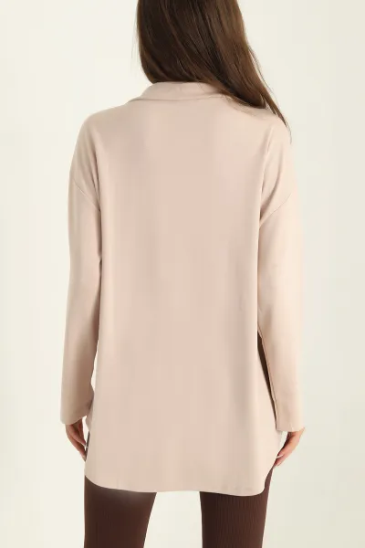 Taş Modal Yarım Fermuarlı Sweat Tunik 292506