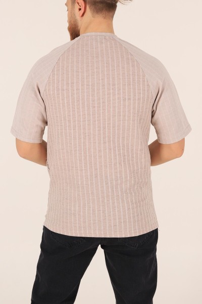 Taş Oversize Reglan Kol Baskılı Erkek Tişört 174341