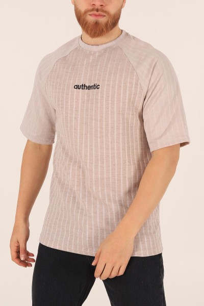 Taş Oversize Reglan Kol Baskılı Erkek Tişört 174341