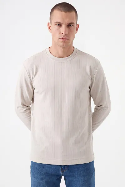 Taş Oysho Kumaş Çizgili Erkek Sweatshirt 482842