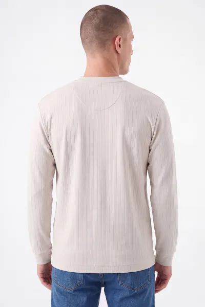 Taş Oysho Kumaş Çizgili Erkek Sweatshirt 482842