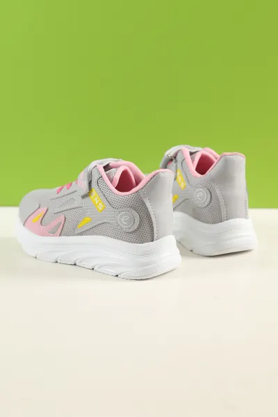Taş Pembe (31-35 Filet) Baskılı Kalın Taban Cırtlı Kız Çocuk Spor Ayakkabı 228009