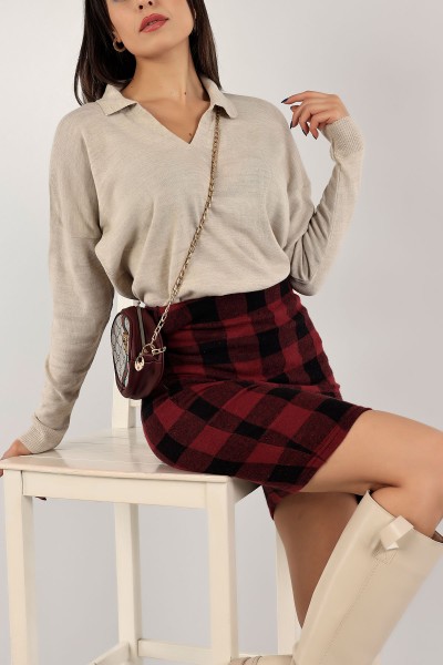 Taş Polo Yaka Bayan Triko Kazak 137669