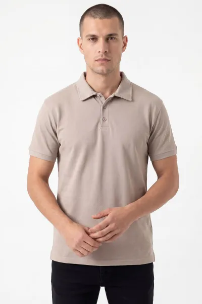 Taş Polo Yaka Düğme Detaylı Erkek Tişört 462258