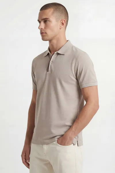 Taş Polo Yaka Düğmeli Erkek Tişört 435550