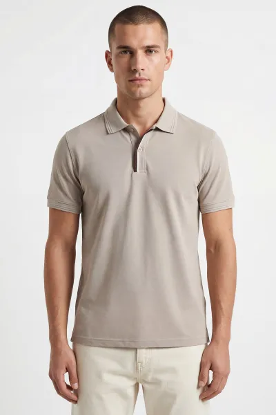 Taş Polo Yaka Düğmeli Erkek Tişört 435550