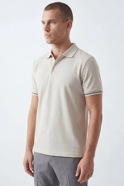 Taş Polo Yaka Osyho Kumaş Fitilli Erkek Tişört 433125