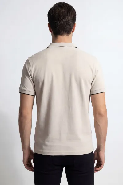 Taş Polo Yaka Yarım Fermuarlı Erkek Tişört 435380