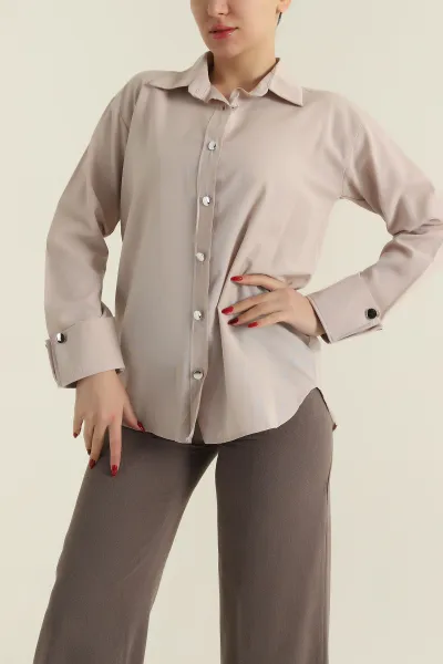Taş Poplin Kumaş Kadın Gömlek 427907