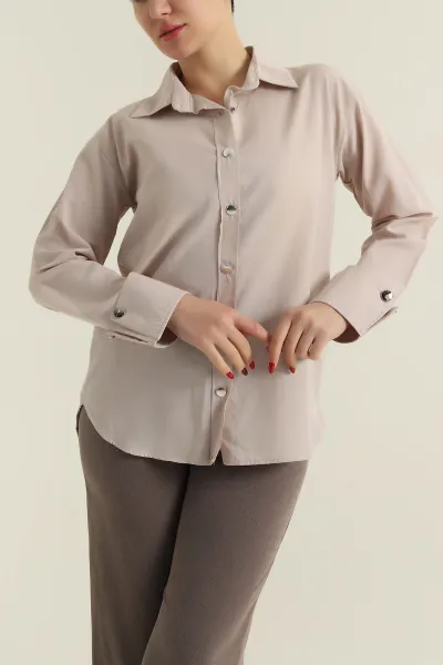 Taş Poplin Kumaş Kadın Gömlek 427907