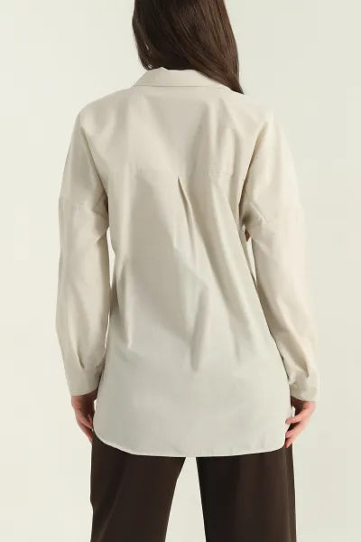 Taş Poplin Kumaş Kadın Gömlek Tunik 355806
