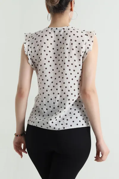 Taş Puantiyeli Tencel Kadın Bluz 473801