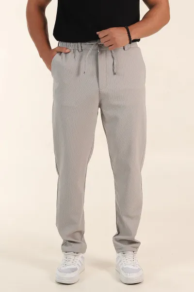 Taş Regular Fit Dokulu Bel Lastikli Erkek Pantolon 382287