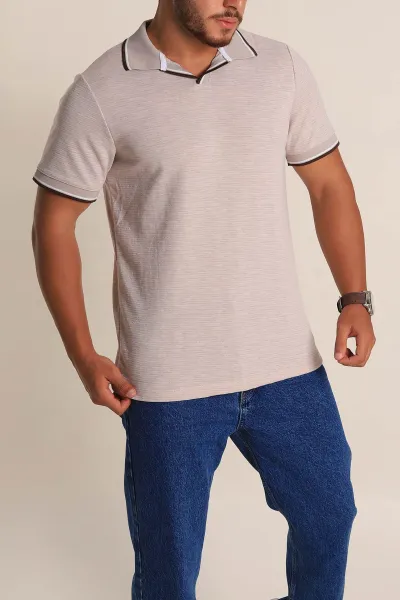 Taş Regular Fit Dokulu Polo Yaka Erkek Tişört 277066