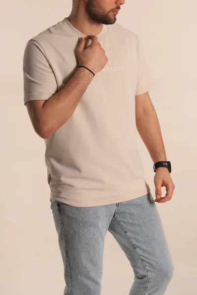 Taş Regular Fit Kabartma Yazılı Erkek Tişört 268128