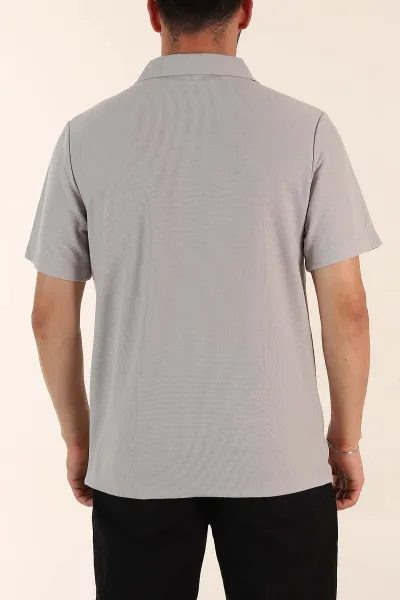 Taş Regular Fit Pike Dokulu Fermuarlı Polo Yaka Erkek Tişört 368532