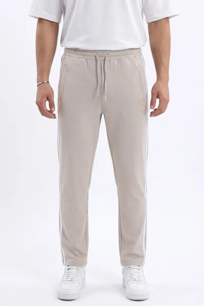 Taş Regular Fit Şerit Detaylı Fermuarlı Cepli Erkek Eşofman Altı 496341