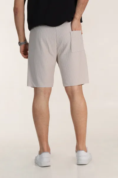 Taş Relaxed Fit Belden Bağlamalı Fitilli Erkek Şort 281645