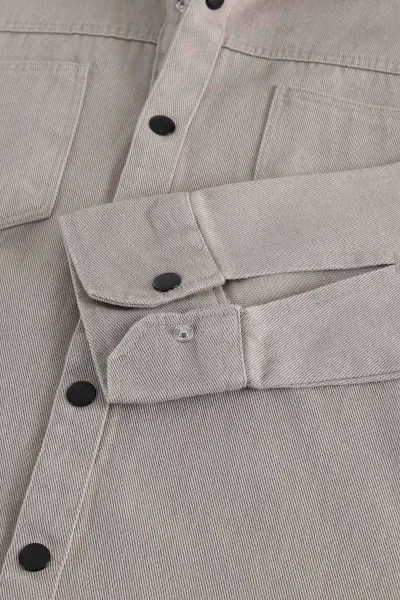 Taş Relaxed Fit Gabardin Çift Cepli Yıkamalı  Erkek Gömlek 397975