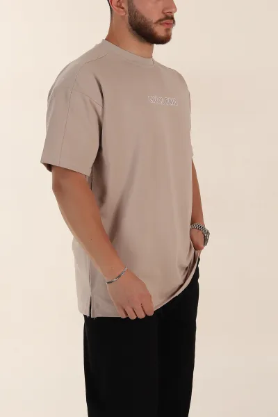 Taş Relaxed Fit İnterlok Kumaş Yazı Detaylı Erkek Tişört 359319