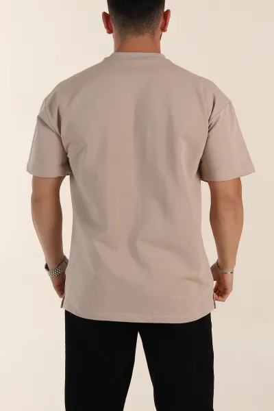 Taş Relaxed Fit İnterlok Kumaş Yazı Detaylı Erkek Tişört 359319