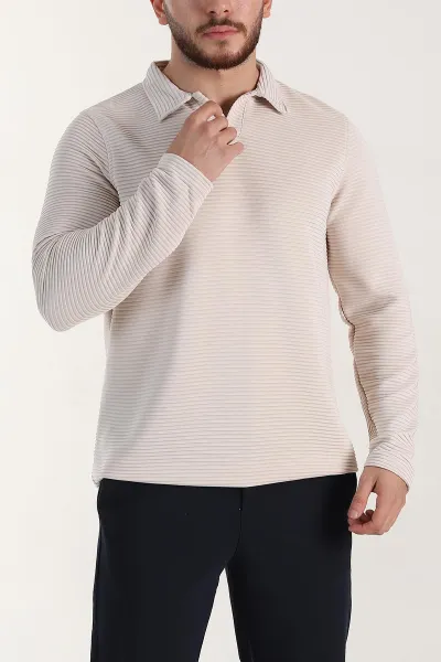 tas-relaxed-fit-jakarli-kumas-kalin-fitilli-polo-yaka-sweatshirt-399557