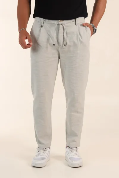 Taş Relaxed Fit Keten Bel Lastikli Erkek Jogger Pantolon 380884