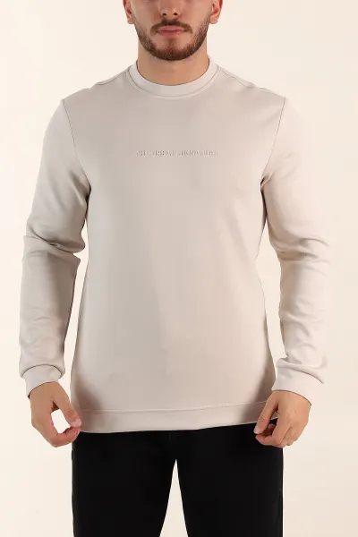 Taş Relaxed Fit Oysho Kumaş Kabartma Yazılı Erkek Sweatshirt 393295
