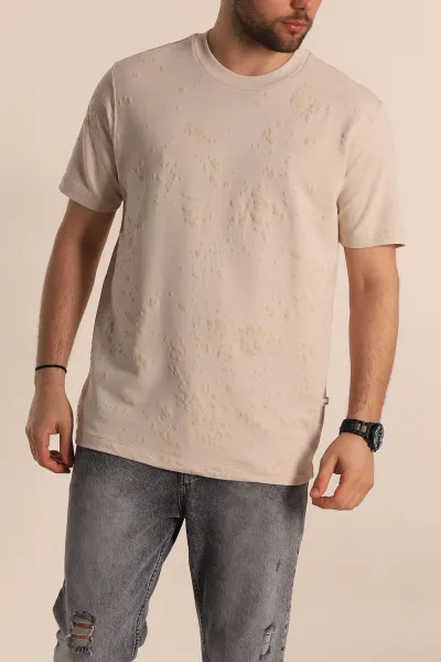 Taş Relaxed Fit Sprey Baskılı Erkek Tişört 268121