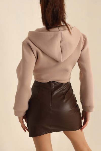 Taş Şardonlu Kapüşonlu Bayan Sweat -T 223904