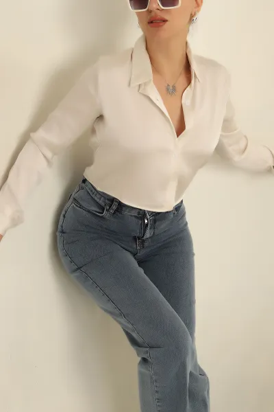 Taş Saten Bayan Gömlek 269721