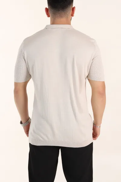 Taş Slim Fit Desenli Düğmeli Polo Yaka Erkek Tişört 358320