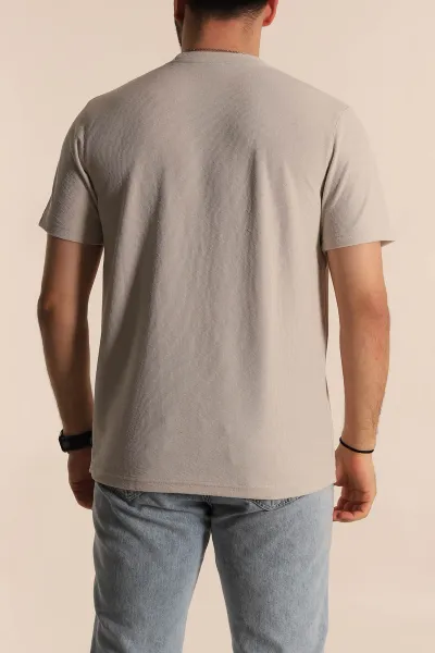 Taş Slim fit Desenli Yazı Detay Erkek Tişört 268630