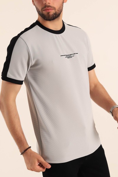 Taş Slim Fit Kabartma Yazılı Erkek Tişört 190222