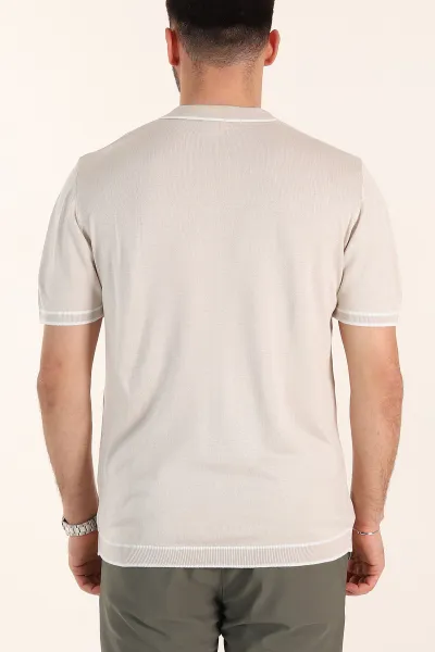 Taş Slim Fit Patlı Polo Yaka Erkek Triko Tişört 358355